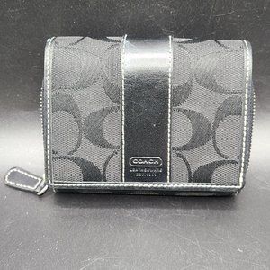Coach Classic Signature Black Wallet Mini